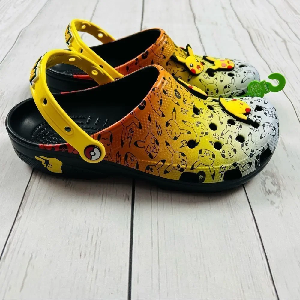 CROCS X Pokemon Pikachu Classic Clog w/ Jibbitz Mens Size 9 Womens Size 11